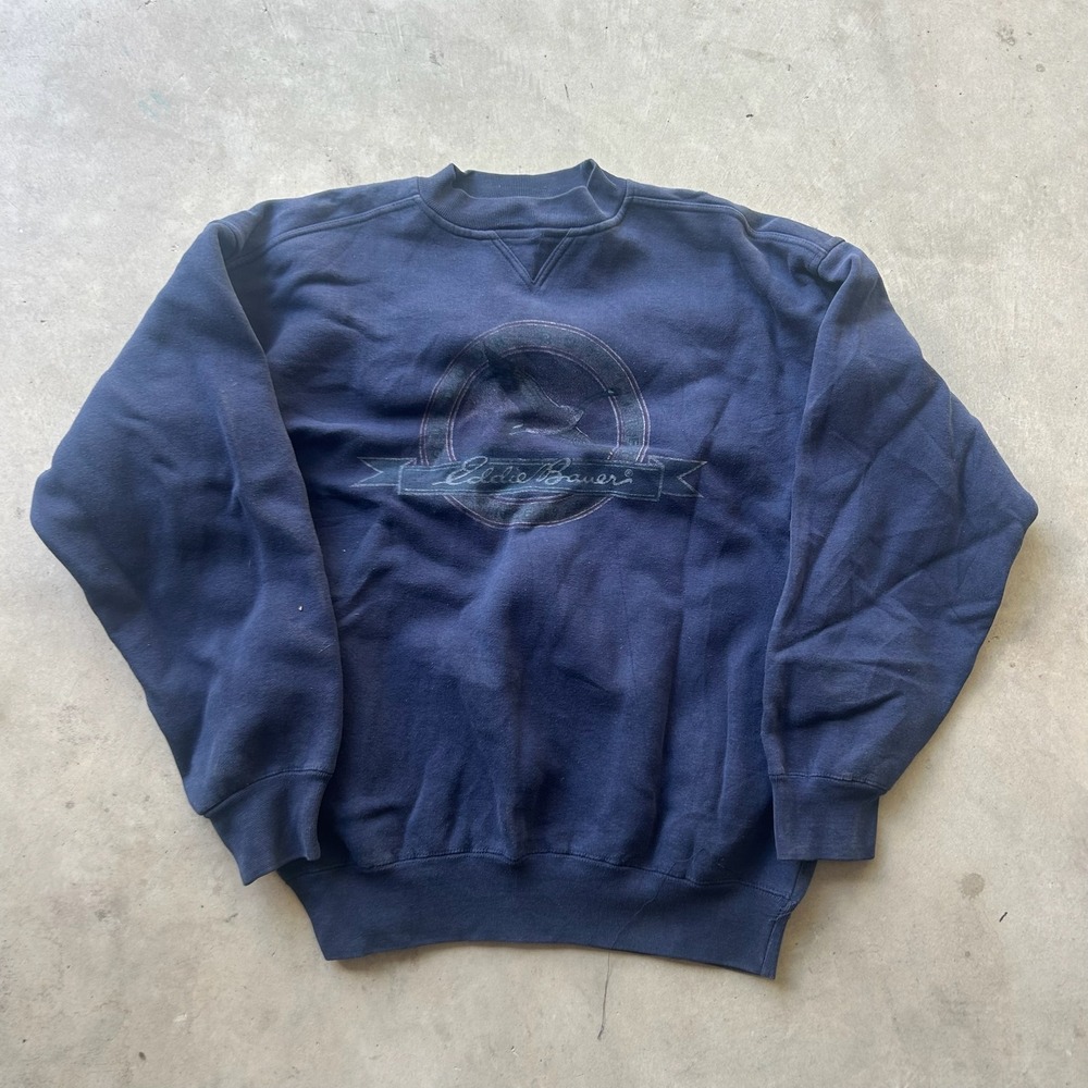 Vintage Eddie Bauer Navy Blue Goose Graphic Sweatshirt XL Mens Crewneck PNW